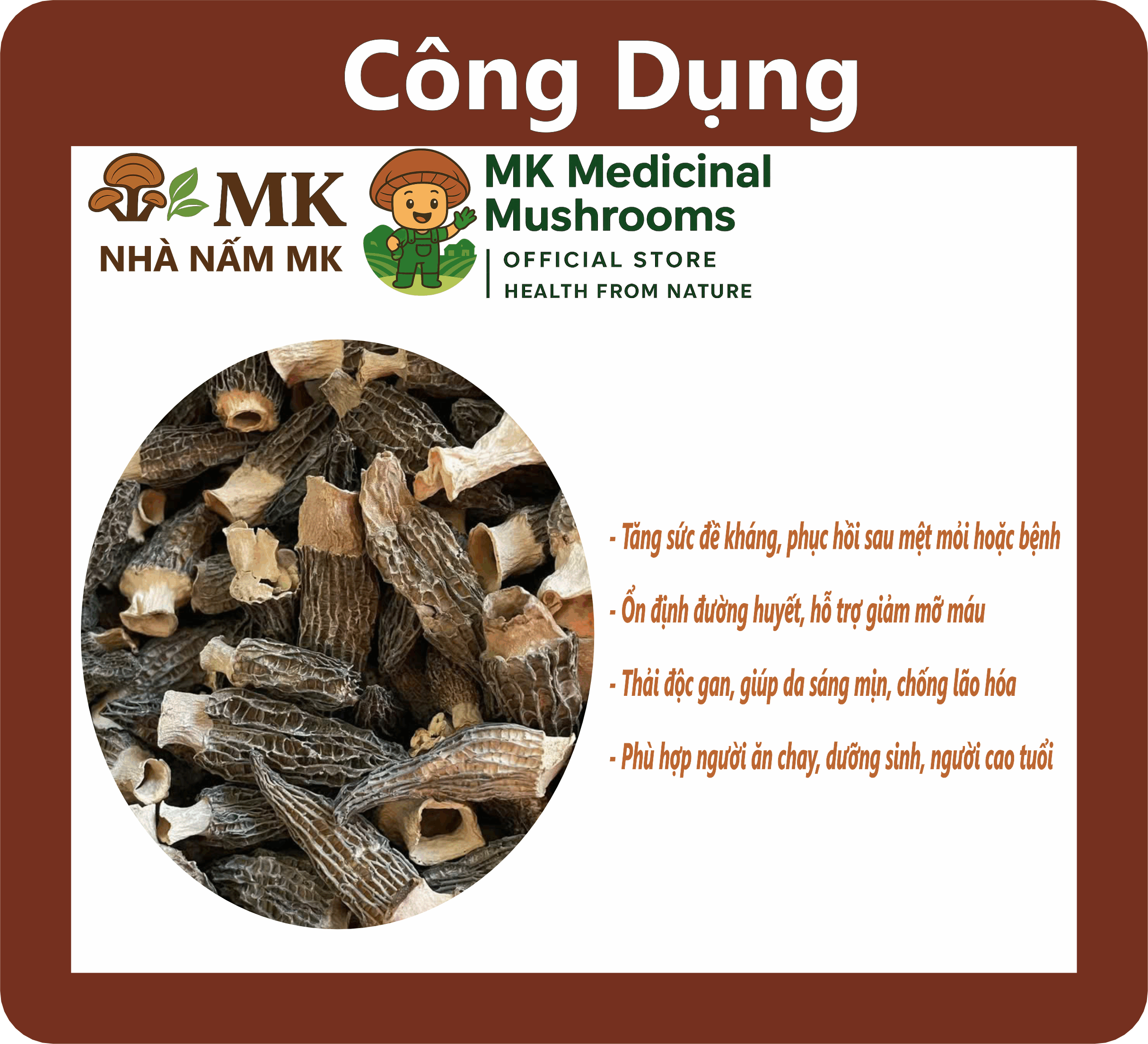 NẤM BỤNG DÊ KHÔ – NẤM MOREL KHÔ – NẤM DƯỢC LIỆU MK - Ảnh 4